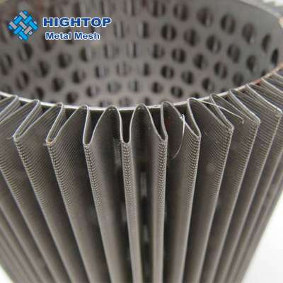 316L pleated metal mesh cartridge sintered felt filter tube