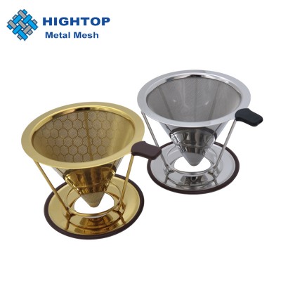 High Effect Home Use Removable Metal Pour Over Coffee Dripper Filter with Cup Stand