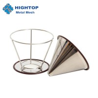 Pour Over Coffee Dripper Stainless Steel Coffee Filter Metal Cone