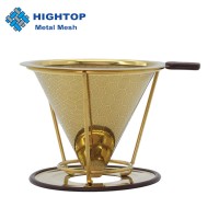 Paperless Food Grade 304ss Coffee Dripper Strainer Stainless Steel Coffee Filter with Stand