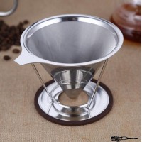 Stainless Steel Double-Layer Coffee Filter Funnel of American 304 Drip Filter