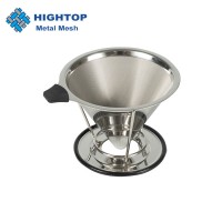 Hot Sale Customize Paperless Reusable Pour Over Stainless Steel Drip Coffee Cone Filter