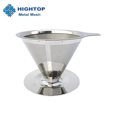 Homebrew Double Mesh Reusable Filter Stainless Steel Cone Filter Coffee Dripper