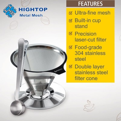 2 4 Cup Stainless Steel Hand Drip Coffee Dripper V60 Coffee Filters