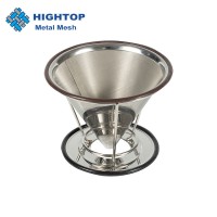 Reusable with Removable Cup Stand Cone 304 Stainless Steel Coffee Filter Pour Over Metal Coffee Filter